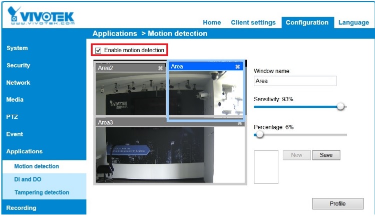 cctv motion detection sensitivity